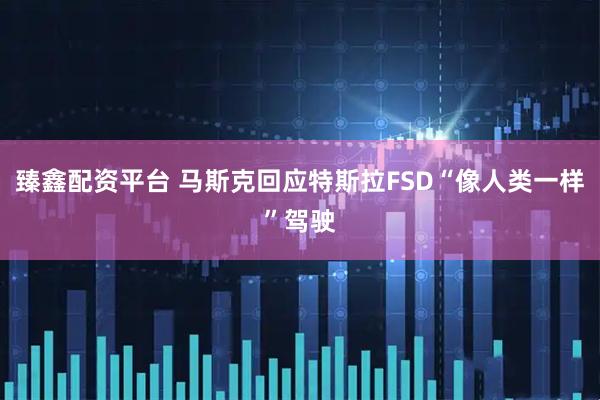 臻鑫配资平台 马斯克回应特斯拉FSD“像人类一样”驾驶